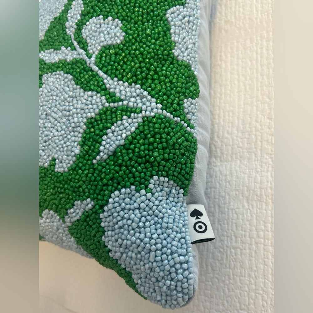 Kate Spade Target  beaded Floral Green and Blue Throw Pillow
12x12 - Picture 6 of 7